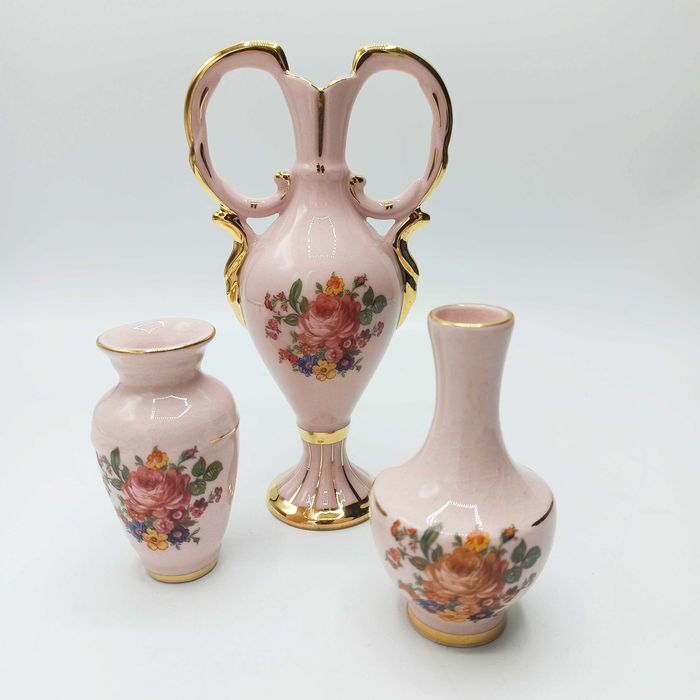 Kolekcjonerska czeska różowa porcelana
