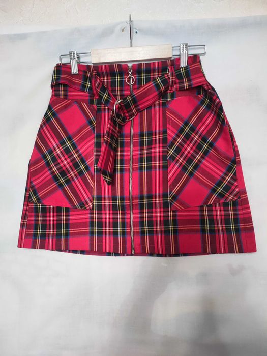 Спідниця у клітинку міні тепла б/в