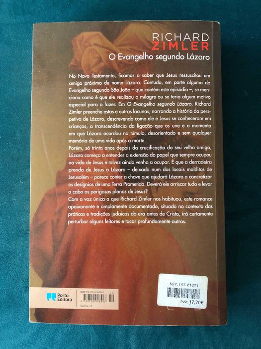 O evangelho segundo Lázaro  - Richard Zimler - LIVRO
