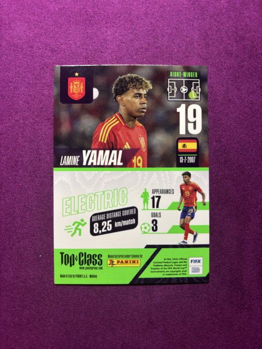 Lamine Yamal Eletric Panini Top Class 2025 card