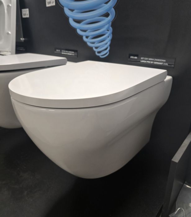 Miska wc z deską slim cersanit larga oval cleanon z deską S701-472 now