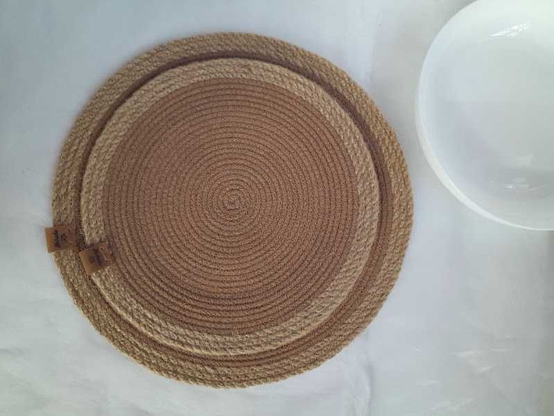 Підтарільники джут/бавовна 30 см. Килимки для столу. Handmade Placemat