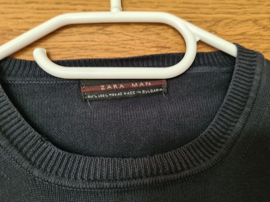 Sweter męski Zara r. L czarny bawełna basic