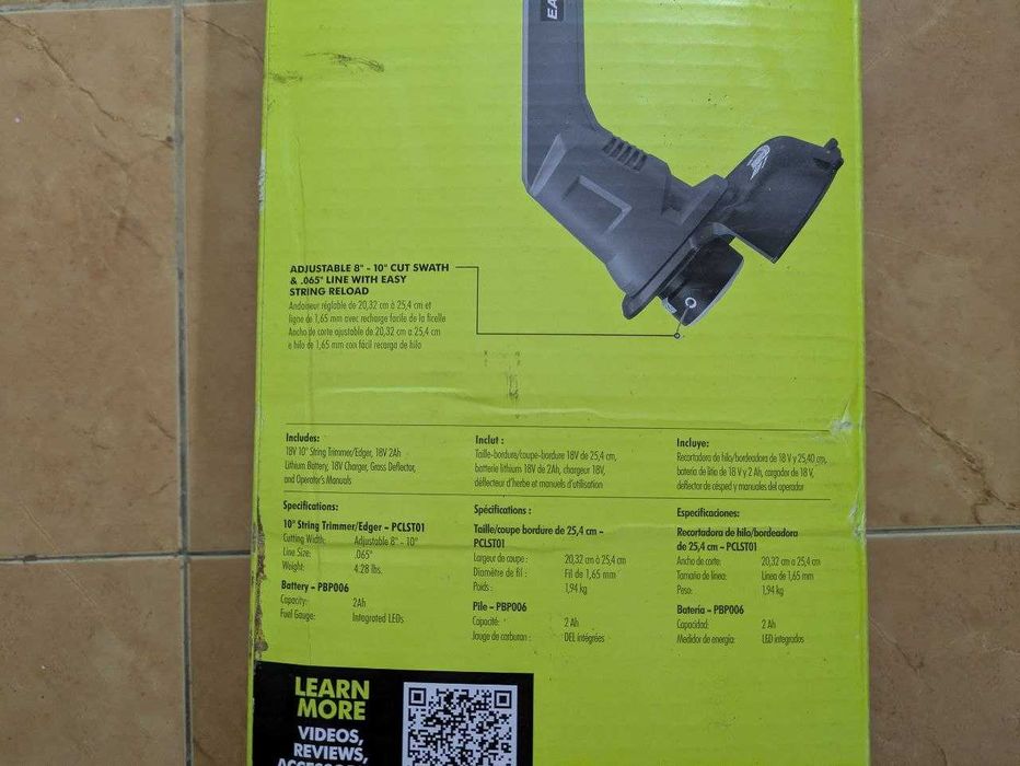 Триммер Ryobi ONE+ 18V 10" комплект