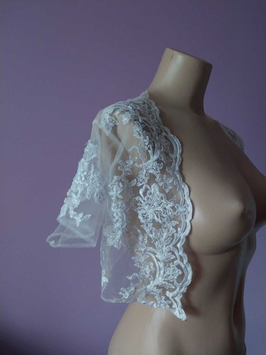 Болеро весільне вишите, свадебное/ простое болеро, на випускний,  фата