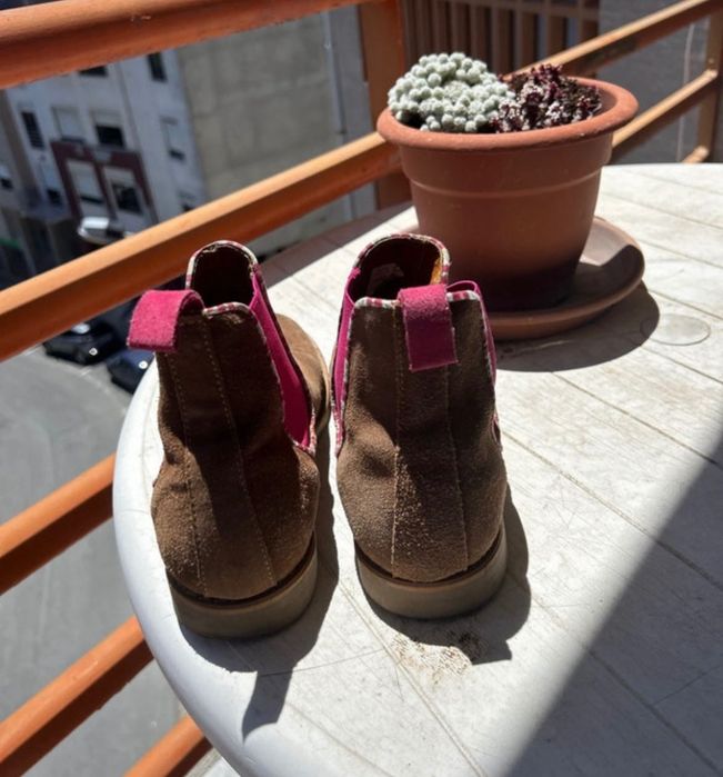 Botas mulher cano curto camurça