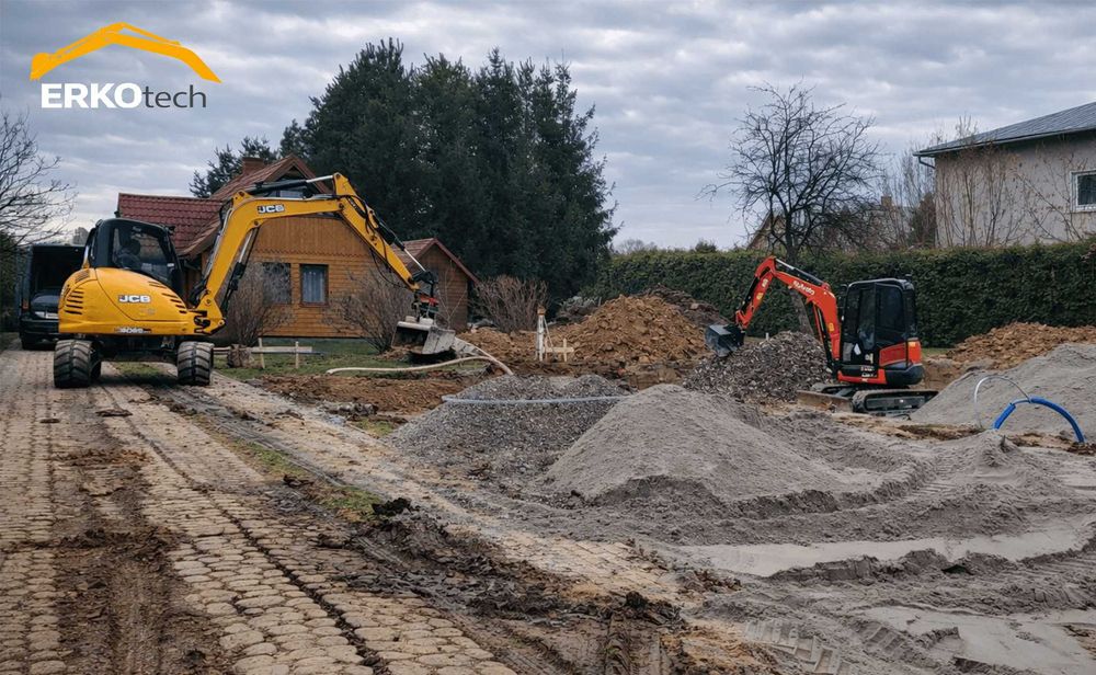 PRACE ZIEMNE koparką: 2,7 i 8t, wozidło wywrotka - transport koparek