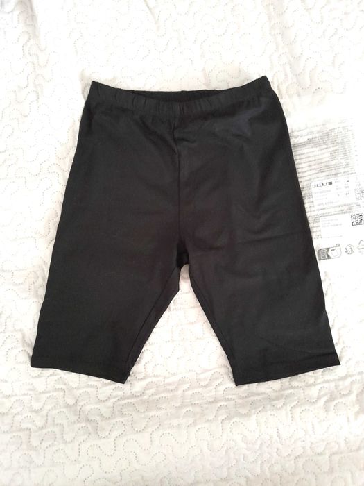 Calções de ciclista de algodão preto 13 14 anos