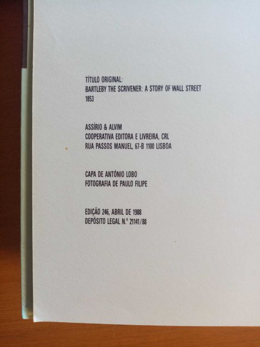 Herman Melville - Bartleby [Assírio & Alvim 1988]