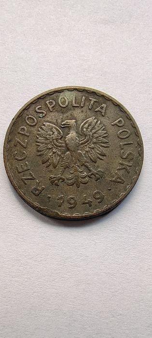 Moneta 1zł 1949r bez znaku menniczego