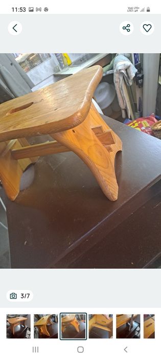 Stołek drewniany