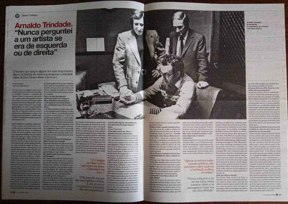 José Afonso	- - -		Jornal "I" 12 de Junho de 2020	- - - - -	Jornal