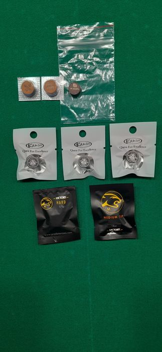 Продажа, установка бильярдные наклейки Kamui, Predator, мел Kamui