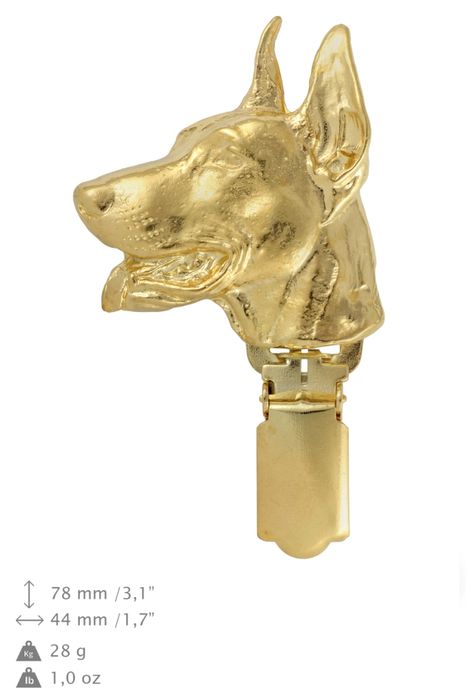 Doberman clipring pozłacany w pudełku Art-Dog