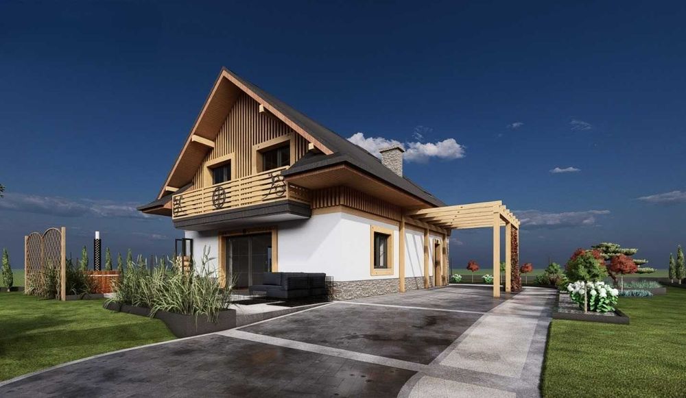 Działka z projektem 4 domów – Lipnica Wielka, małopolskie