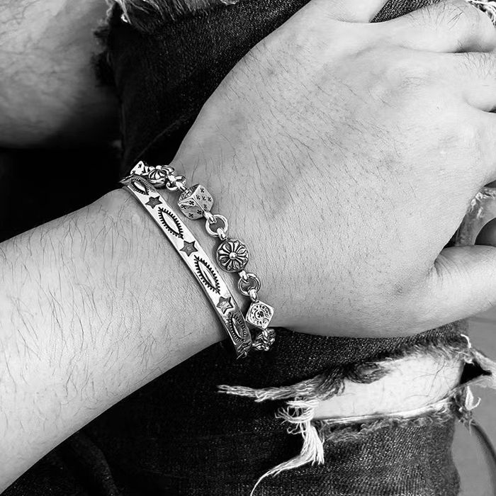 Срібний браслет на руку Хром Хартс | Браслет Chrome Hearts