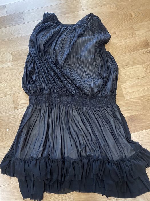Sukienka Miss Selfridge Krótka mini Czarna falbanki M 38