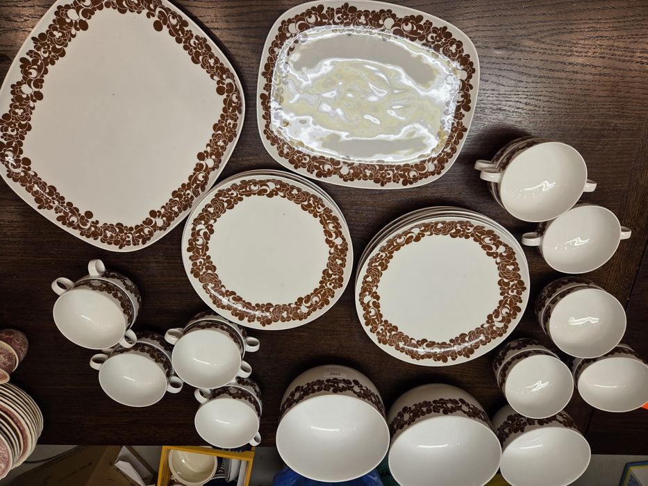 Serwis Rosenthal obiadowy obszerny retro brązowym wzór 2292
