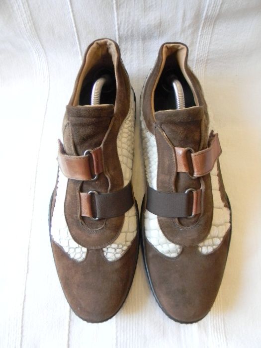 Неординарные замшевые мужские туфли Италия р.42/43/ст.28см