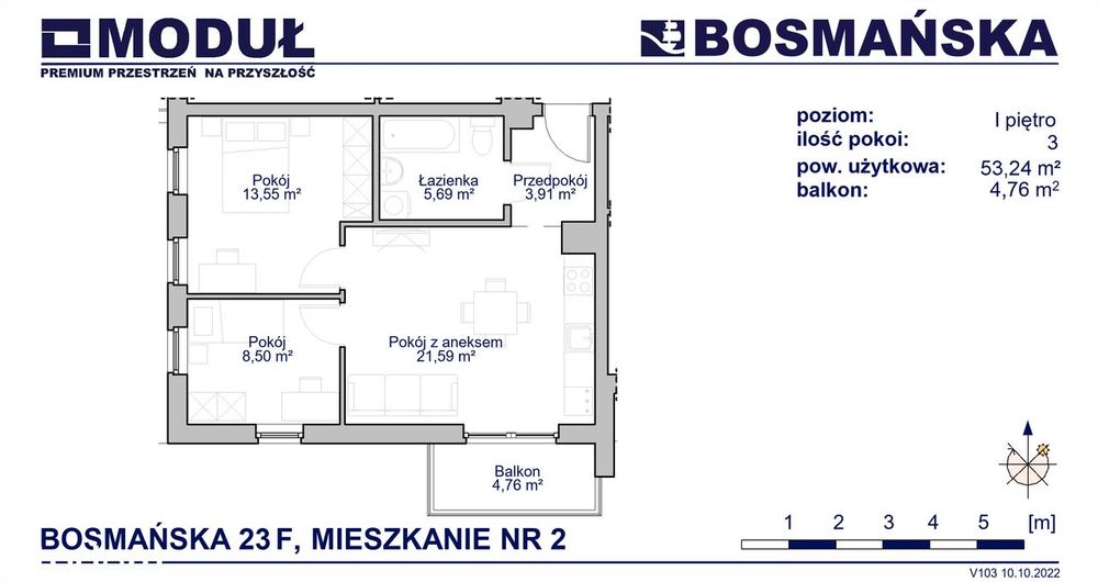 Przystań Bosmańska 3 pokojowe F2