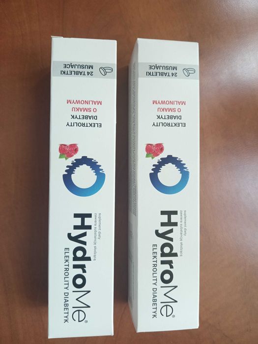 Elektrolity dla diabetyków o smaku malinowym HydroMe 24 tabl musujące