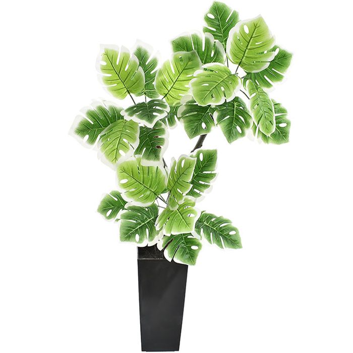 Monstera rododendron sztuczne kwiaty donica kompozycja liście prezent