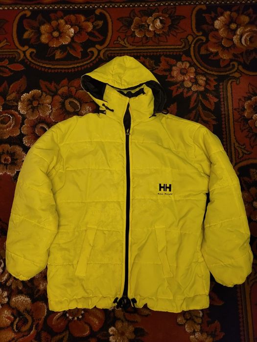 Duża męska kurtka jak robocza w odblaskowym fluorescencyjnym kolorze