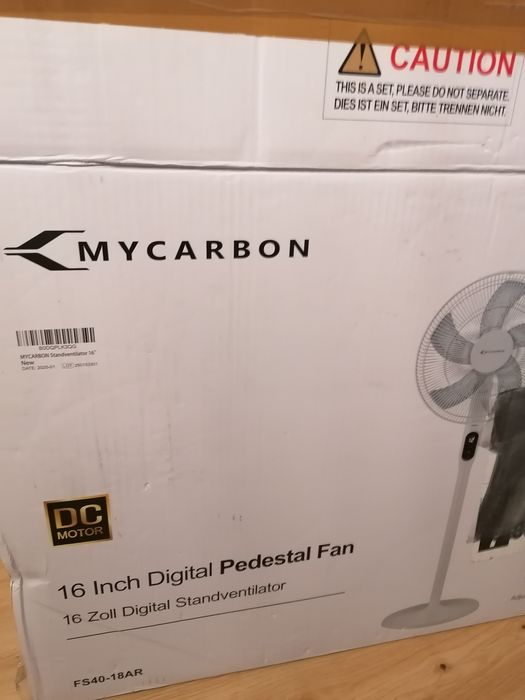 Wentylator stojący biały z pilotem