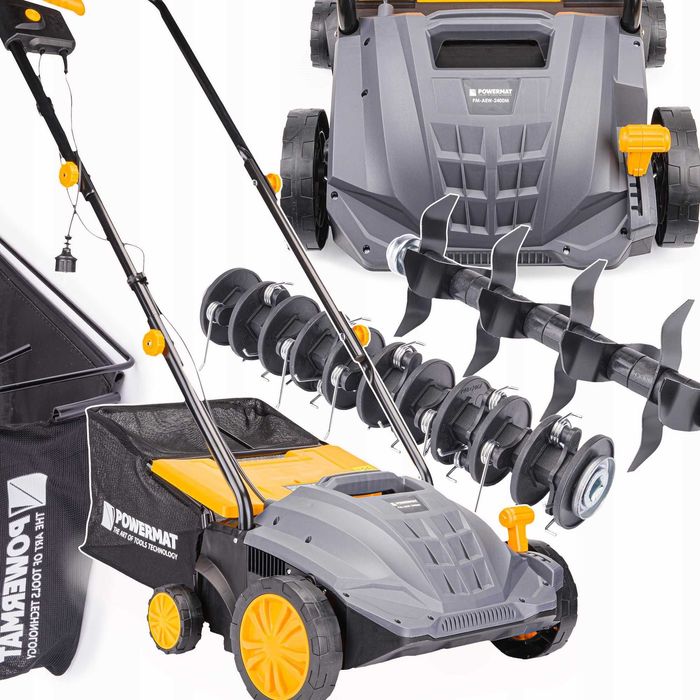 AERATOR Wertykulator Elektryczny z KOSZEM 3w1 2400W AERACJA WERTYKULAC