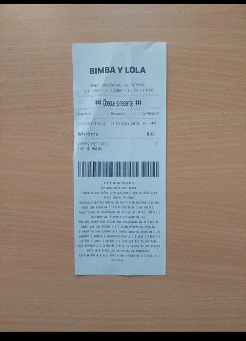 Top Canelado Rosa em Algodão da Bimba Y Lola - NOVO