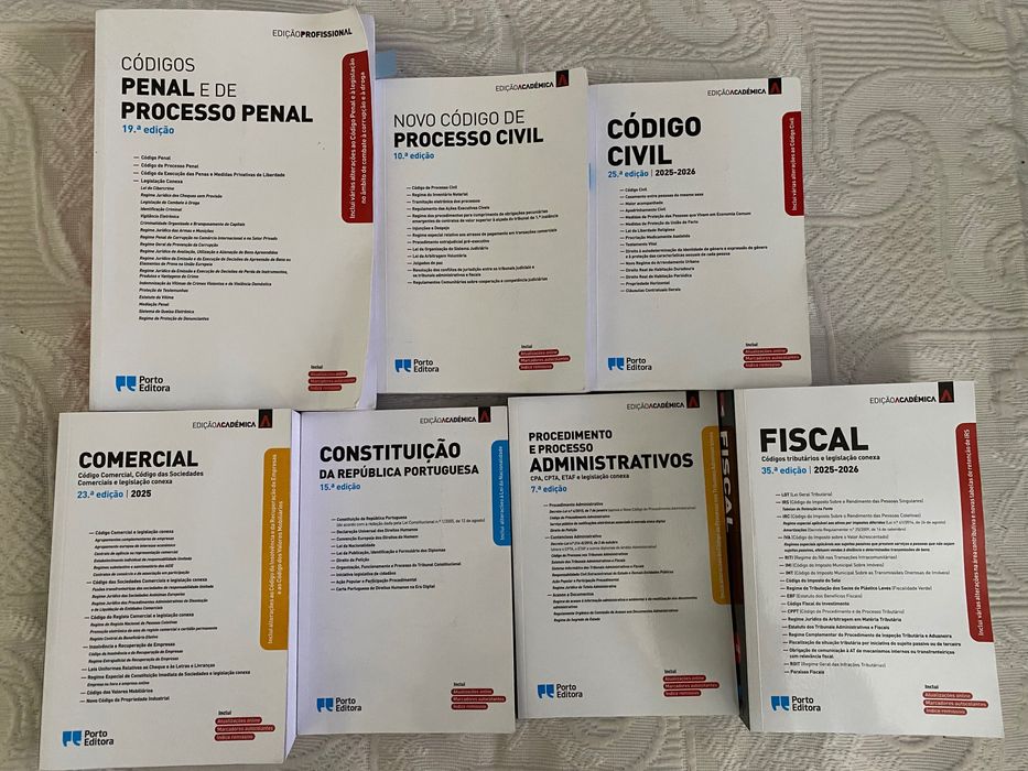 Conjunto de Códigos Porto Editora - Edições Atuais (2025/2026)