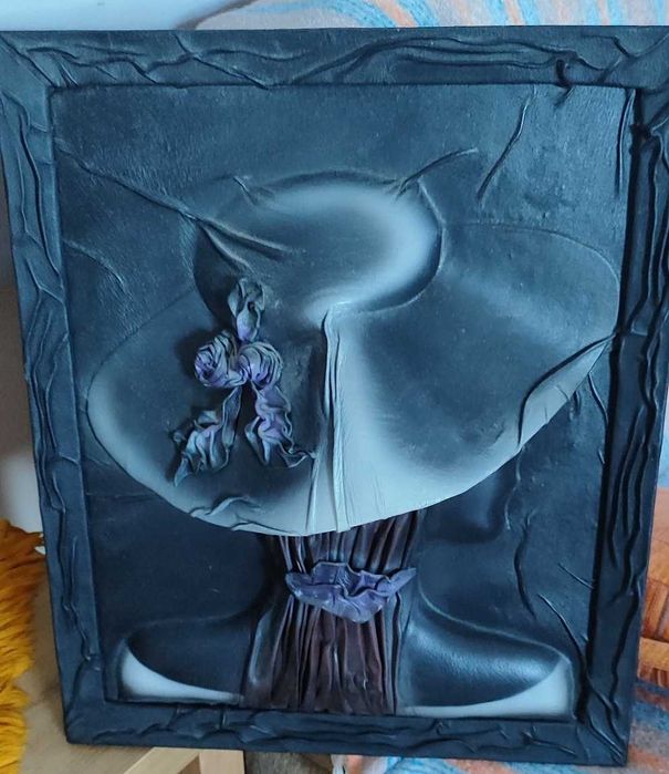 Obraz w skórze "Dama w kapeluszu"