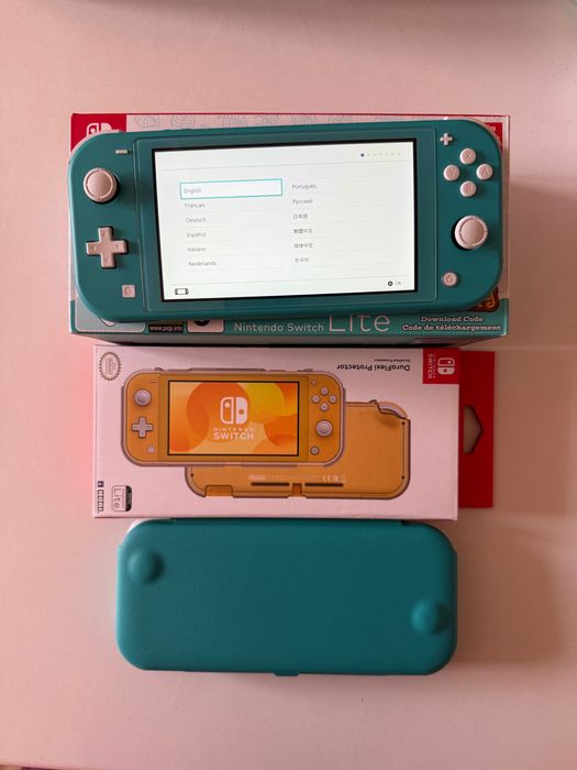 Nintendo Switch Lite c/película de vidro + capas