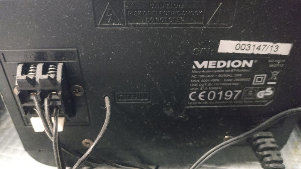 Муз центр Medion FM/USB/AUX/Blutus