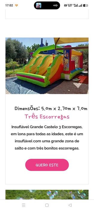 Aluguer de insufláveis