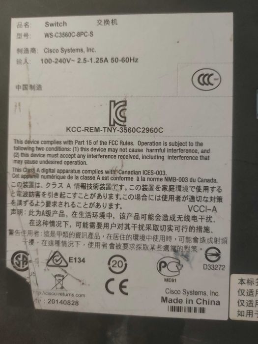 Switch Cisco Catalyst WS-C3560C-8PC-S