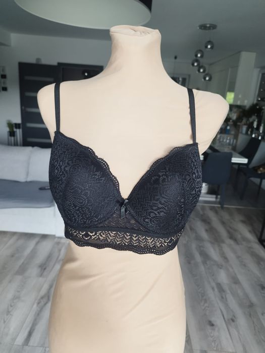 70B 75B czarny biustonosz damski push up