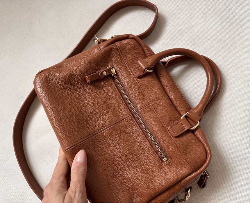 Nat & Nin torebka skórzana damska hazelnut camel jak nowa