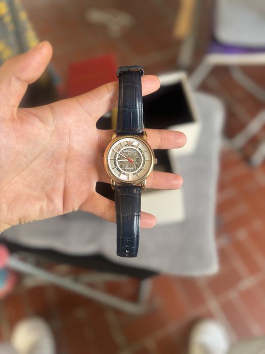 Relógio Emporio Armani Automático - Skeleton Rose Gold - Full Set