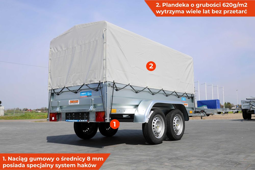 SPAWANA przyczepa DMC 750 kg 253 x 129 x 40 Neptun N7-253 2 rt RUSTIK