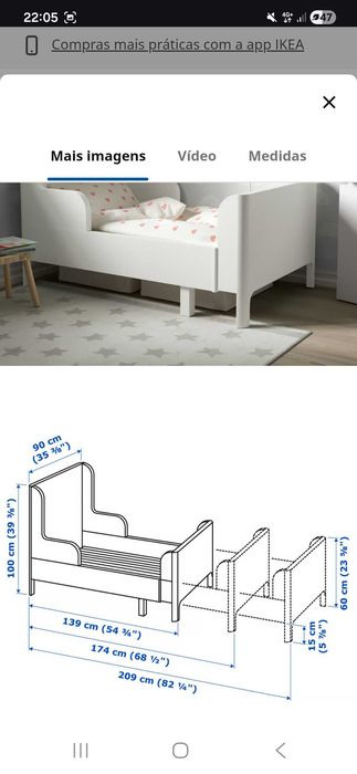 IKEA BUSUNGE cama extensível