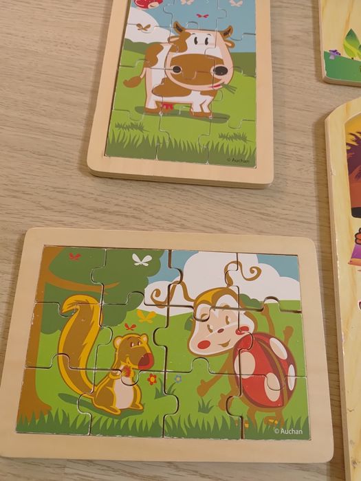 Zestaw drewnianych puzzli dla dzieci puzzle drewniane