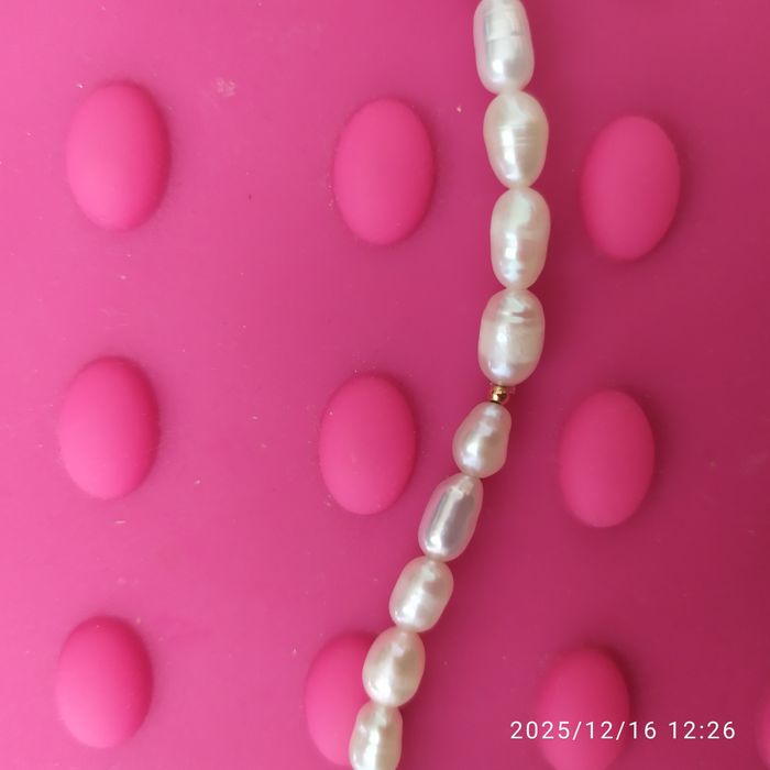 Perły słodkowodne prawdziwe, bransoletka podwójna albo koliadł 36 cm