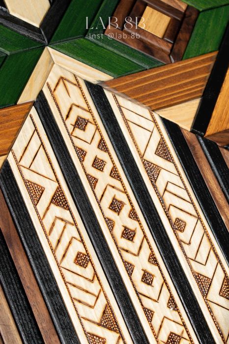 Ręczna mozaika z drewna, Obraz, Dekoracja ścienna, panel, Sowa