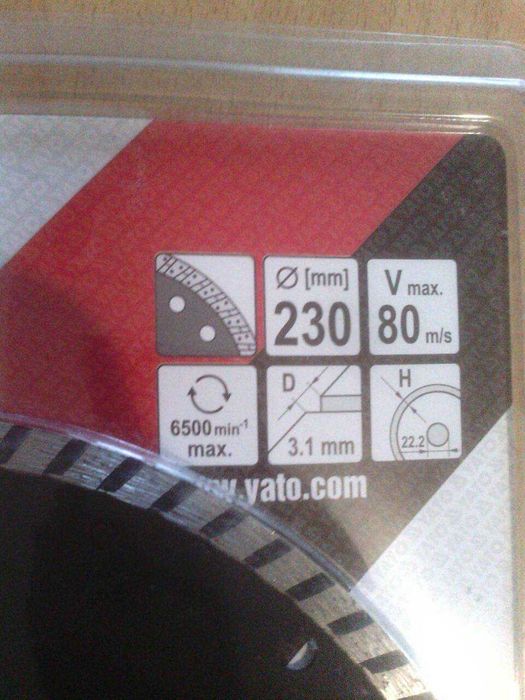 Диск отрезной алмазный YATO yt-6025