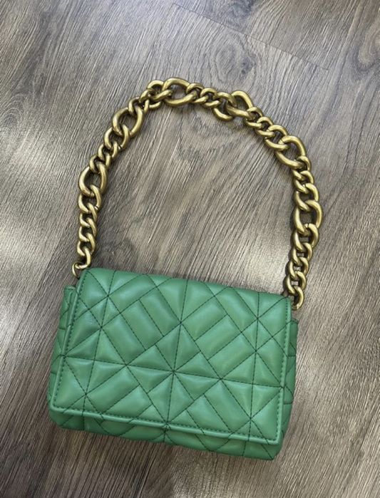 Сумка Zara зелена з ремінцем
