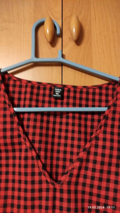 Nowa bluzka top w kratkę Shein 4XL