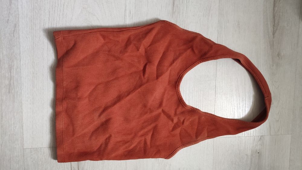 Crop top pomarańczowy S 65% bawełny zakładany na kark