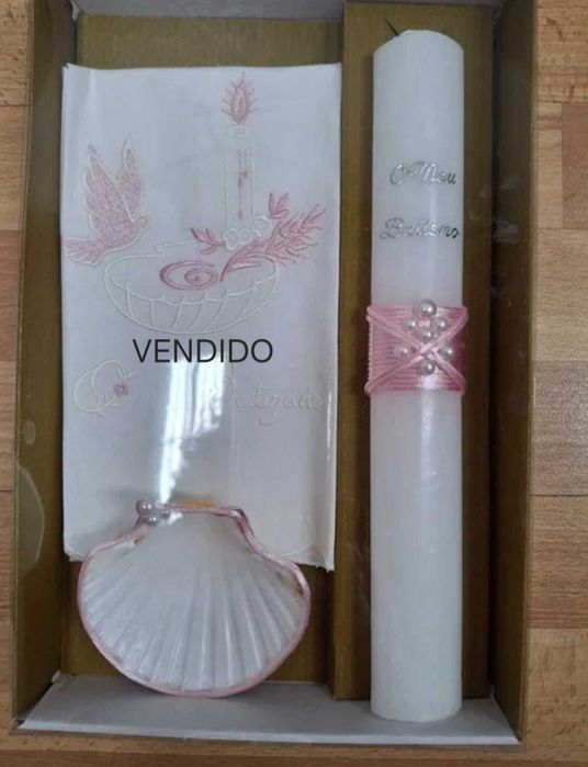 Velas e conjuntos Batismo com caixa e envio