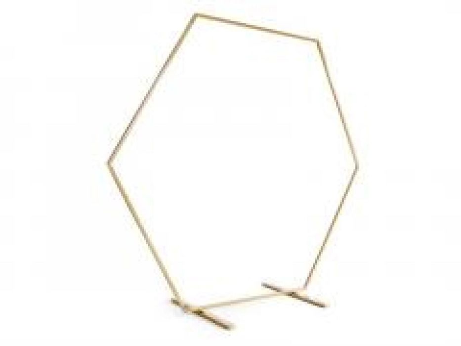 Stojak na tło heksagon złoty 2m PartyDeco